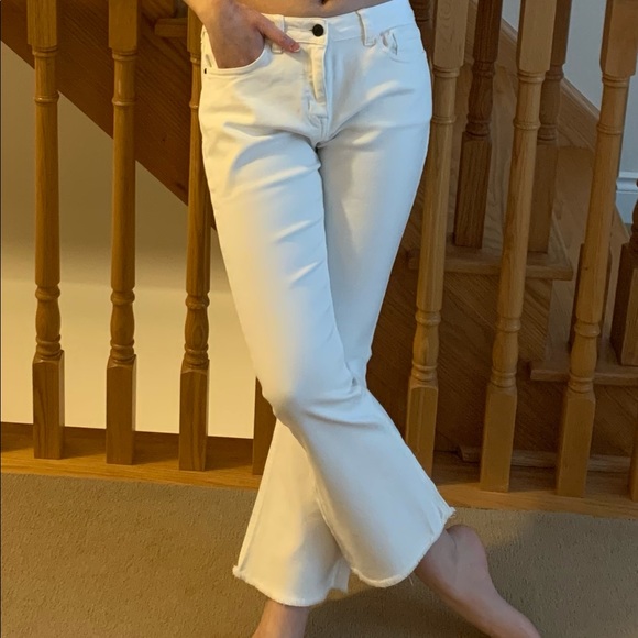 White Denim Flare Jeans - Picture 2 of 5